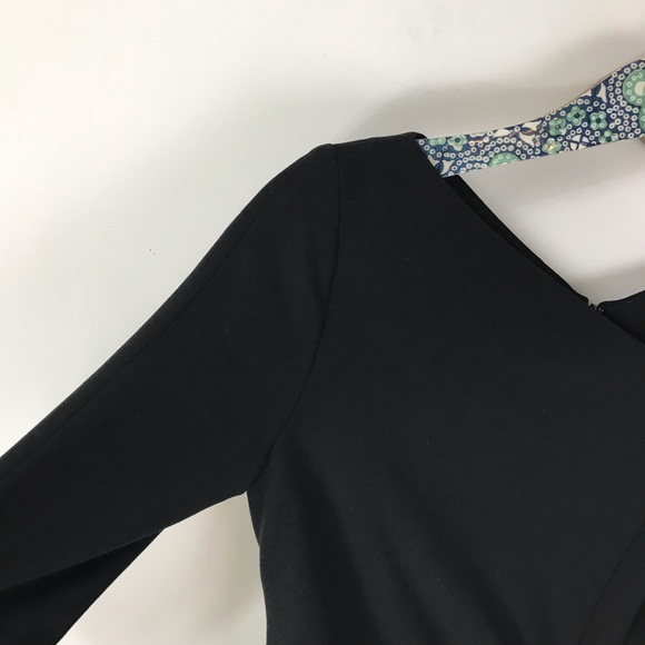 L.K. BENNETT Black Angela Long Sleeve Dress 4 - Picture 5 of 12